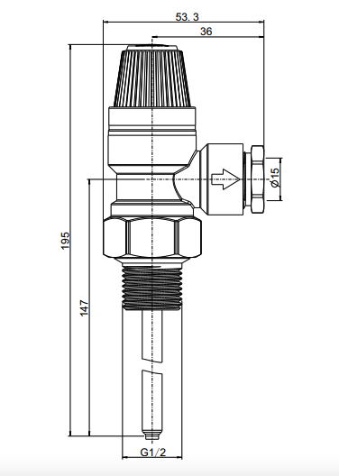 12x15mm T&P relief valve 10bar