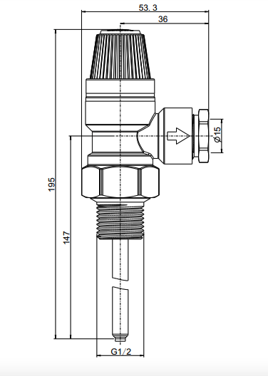 12x15mm T&P relief valve 4bar