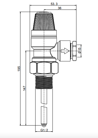 12x15mm T&P relief valve 7bar