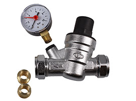 15 & 22mm Pressure Reducing Valve c/w Gauge