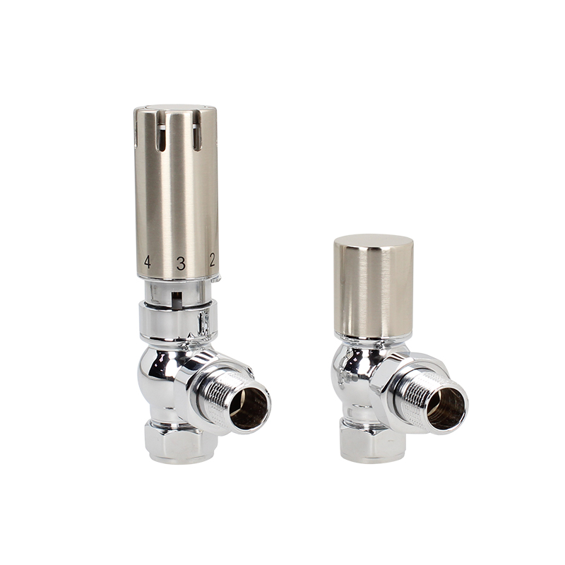 BiWorld Controls Bentley Choice Silver Nickel with Chrome body TRV & Lockshield Valve Set